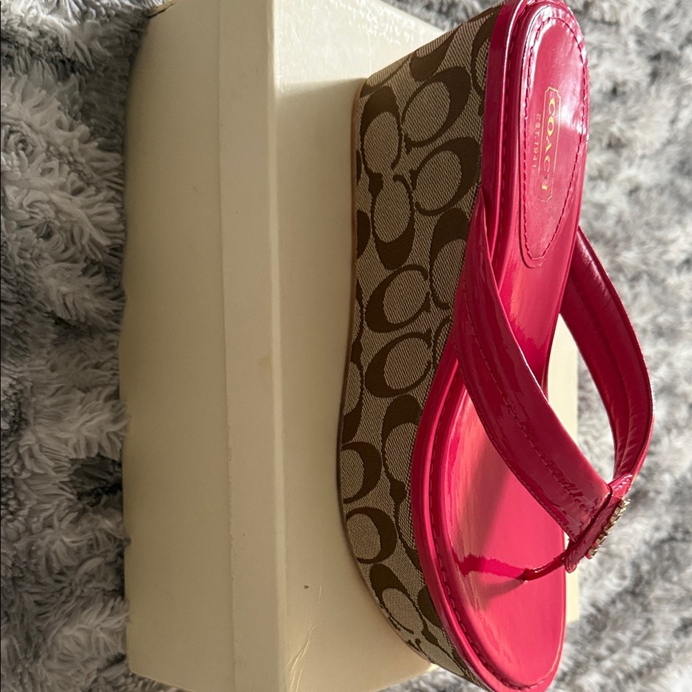 Coach Women's Hot Pink Sandals - Picture 6 of 12